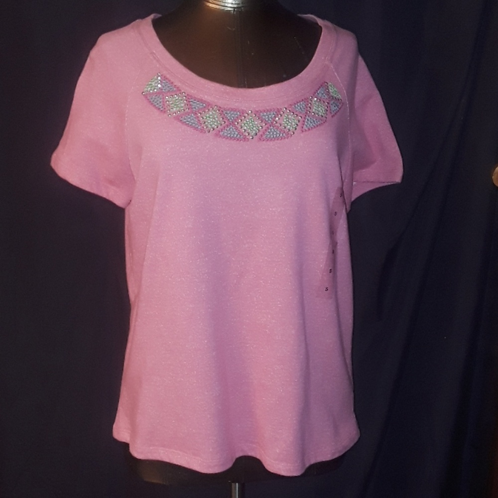 * Hannah Fashion Tee Embroidery & Bling Embellish